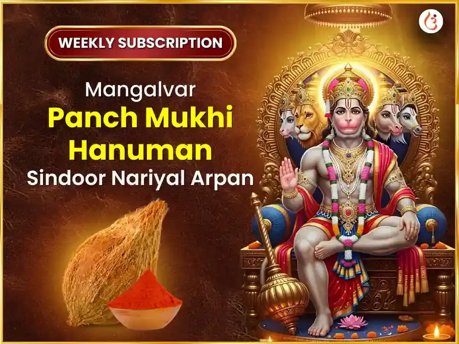 Mangalvar Panchamukhi Hanuman Weekly Sindur & Coconut Daan puja image 1