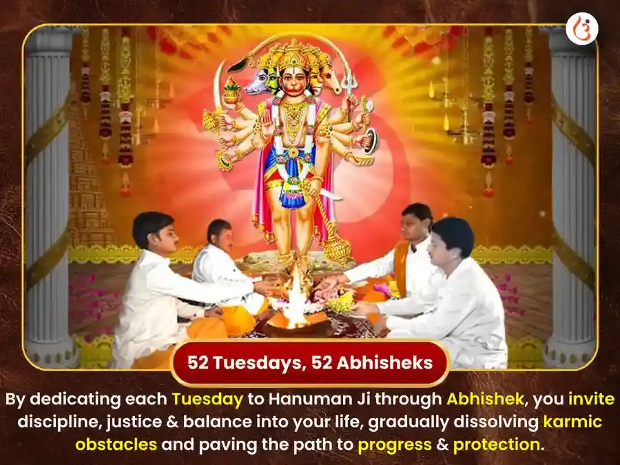 Chaliya Vrat Vishesh Panchamukhi Hanuman Weekly Sindur & Coconut Daan (GROUPED) puja gallery 2
