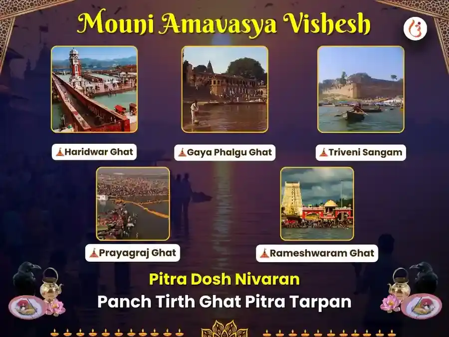 Mauni Amavasya Vishesh Pitra Dosh Nivaran Panch Tirth Ghat Pitra Tarpan  puja image 1