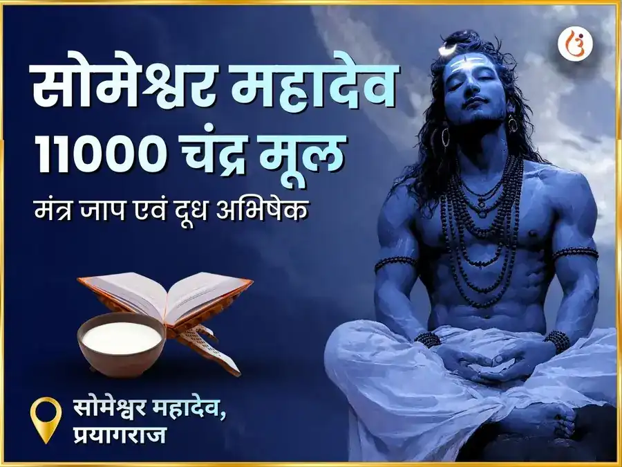 सोमेश्वर महादेव मंदिर प्रयागराज 11000 चंद्र मूल मंत्र जाप एवं दूध अभिषेक puja image 1