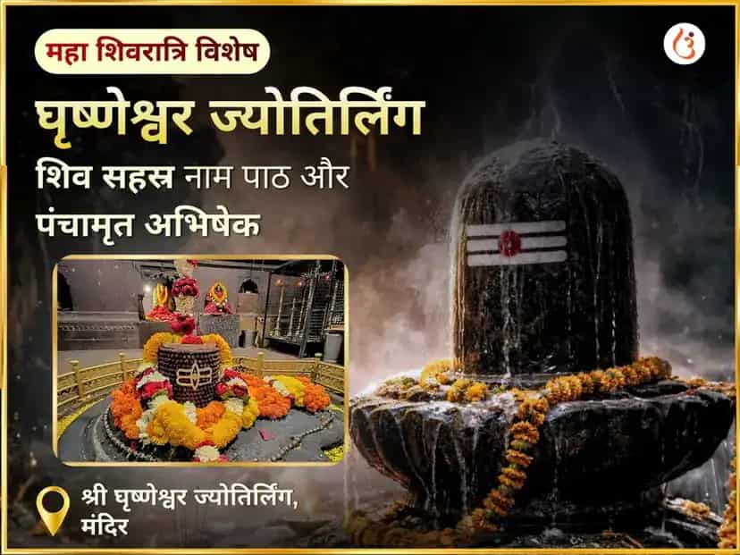 महा शिवरात्रि विशेष घृष्णेश्वर ज्योतिर्लिंग शिव सहस्र नाम पाठ और पंचामृत अभिषेक महा पूजा puja image 1