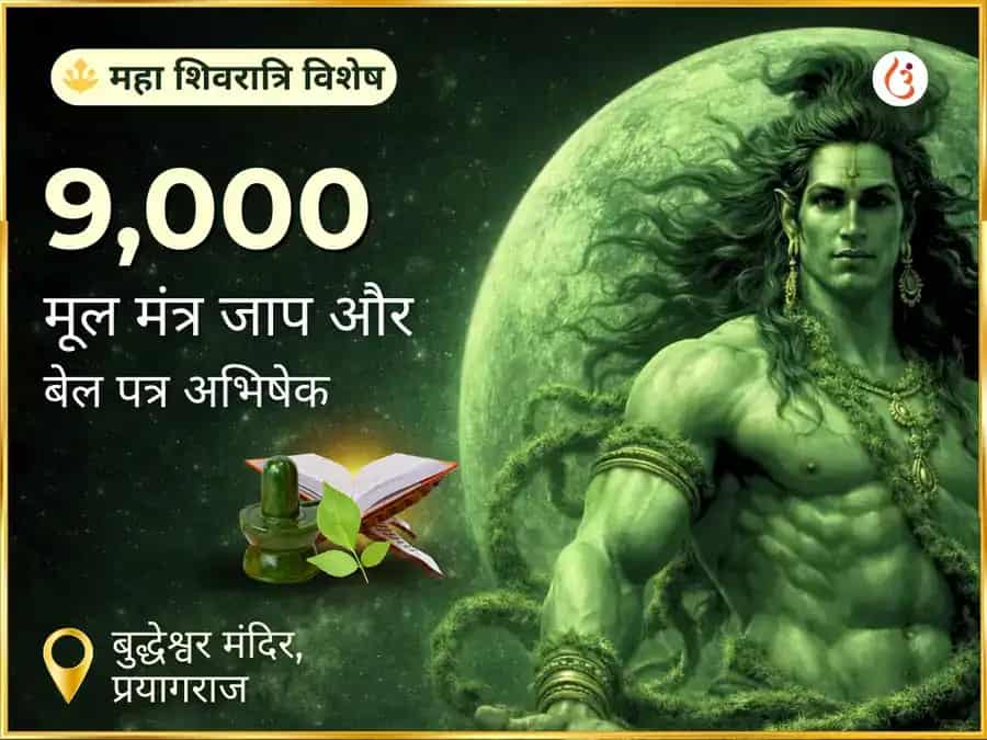 महा शिवरात्रि विशेष 9,000 मूल मंत्र जाप एवं बिल्वपत्र अभिषेक puja image 1