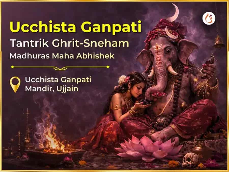 Vikata Sankasthi Chaturthi Ucchista Ganpati Tantrik Ghrit-Sneham Madhuras Maha Abhishek puja image 1