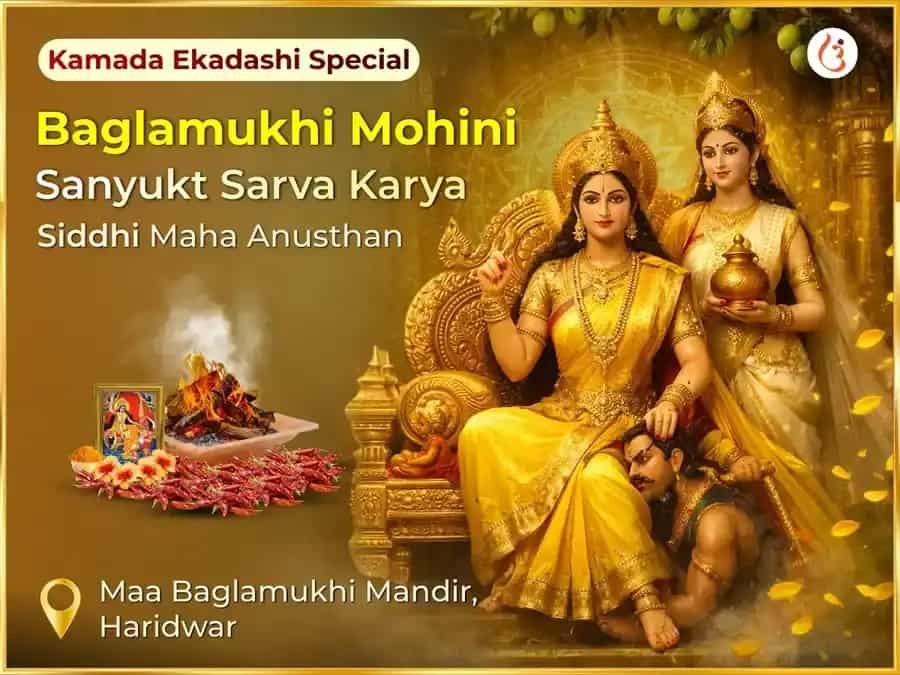 बगलामुखी जयंती विशेष मोहिनी-बगलामुखी संयुक्त मिठा भोग आणि राजमोहिनी हवन puja image 1