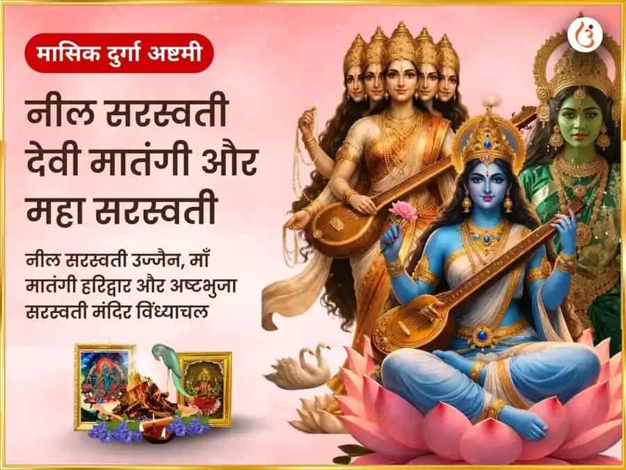 दुर्गा अष्टमी विशेष नील सरस्वती मातंगी संयुक्त महासरस्वती विशेष दान सेवा puja image 1