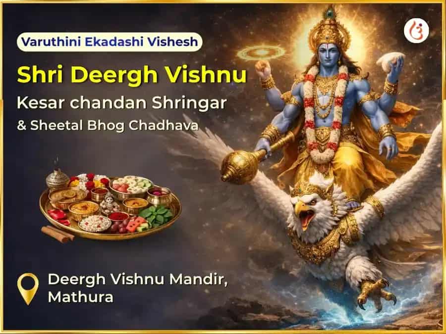 Varuthini Ekadashi Vishesh Shri Deergh Vishnu Kesar Chandan Shringar & Sheetal Bhog Chadhava puja image 1