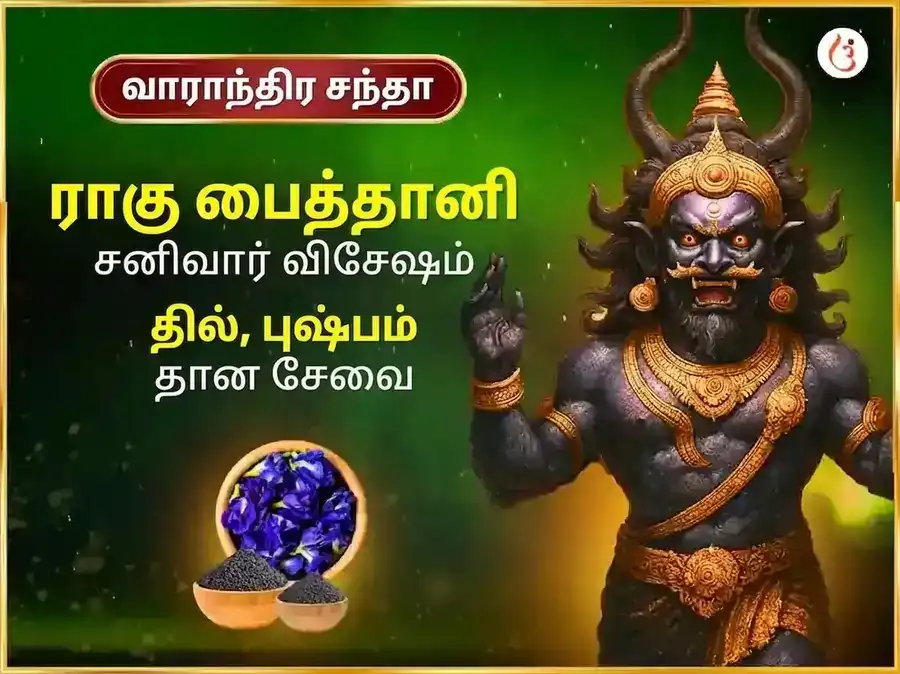சனிக்கிழமை விசேஷ வாராந்திர ராகு பைఠானி எள் மற்றும் அபராஜிதா புஷ்ப தானம் puja image 1