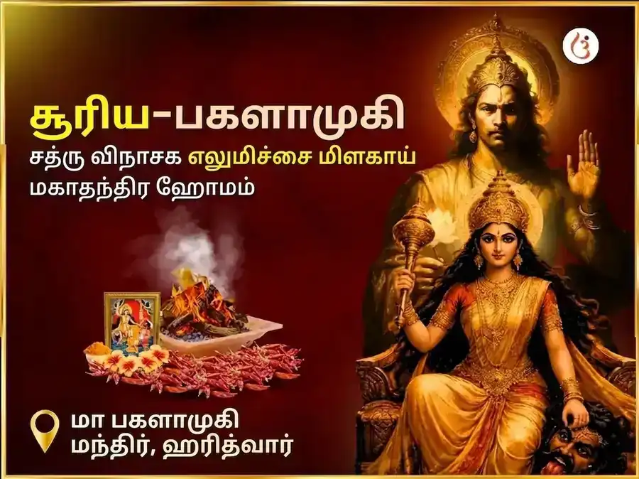 சூர்ய-மா பகளாமுகி விசேஷ சத்ரு விநாசக நிம்பு மிர்ச்சி மஹாதந்திர ஹவன் puja image 1