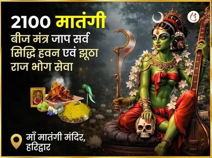 2100 मातंगी बीज मंत्र जाप सर्व सिद्धि हवन और जूठा राज भोग सेवा puja image 1