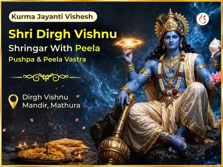 Kurma Jayanti Vishesh Shri Dirgh Vishnu Shringar With Peela Pushpa & Peela Vastra puja image 1