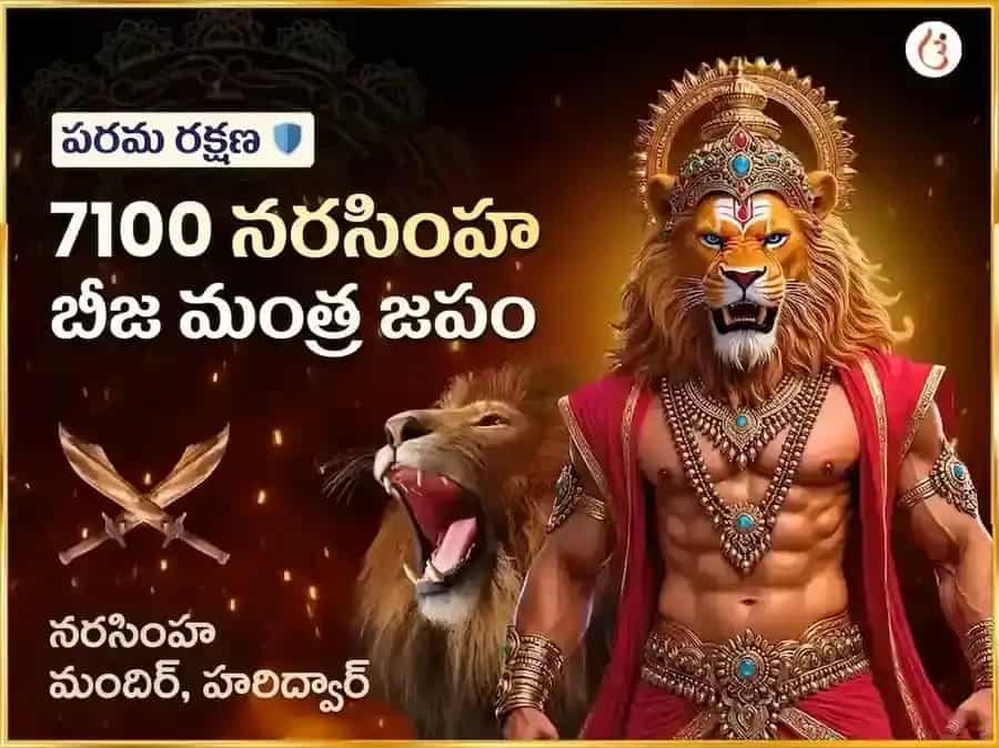 7100 నరసింహ బీజ మంత్ర జపం & 108 మహా కవచ హోమం puja image 1