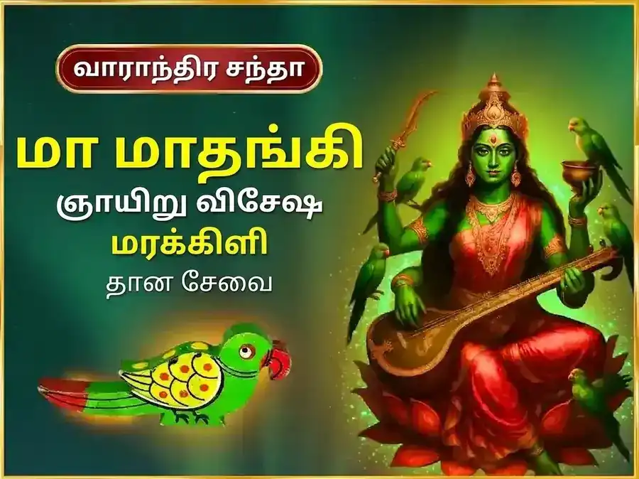 ரவிவார் விசேஷ் மா மாதங்கி வாராந்திர மரக்கிளி தான சேவா puja image 1