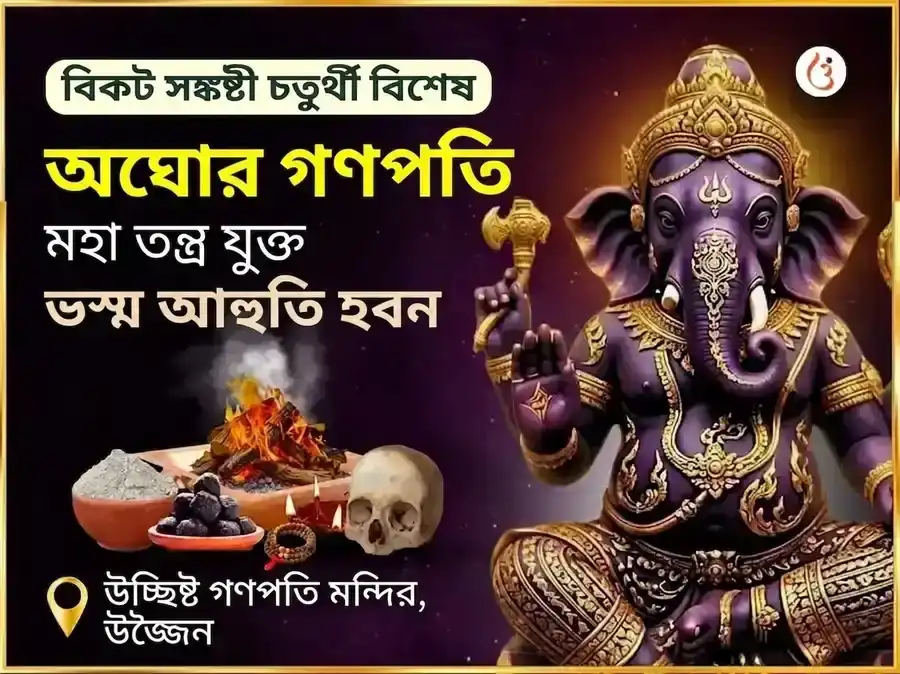 বিকট সংকষ্টী চতুর্থী বিশেষ অঘোর গণপতি মহা তন্ত্রযুক্ত ভস্ম আহুতি हवन puja image 1