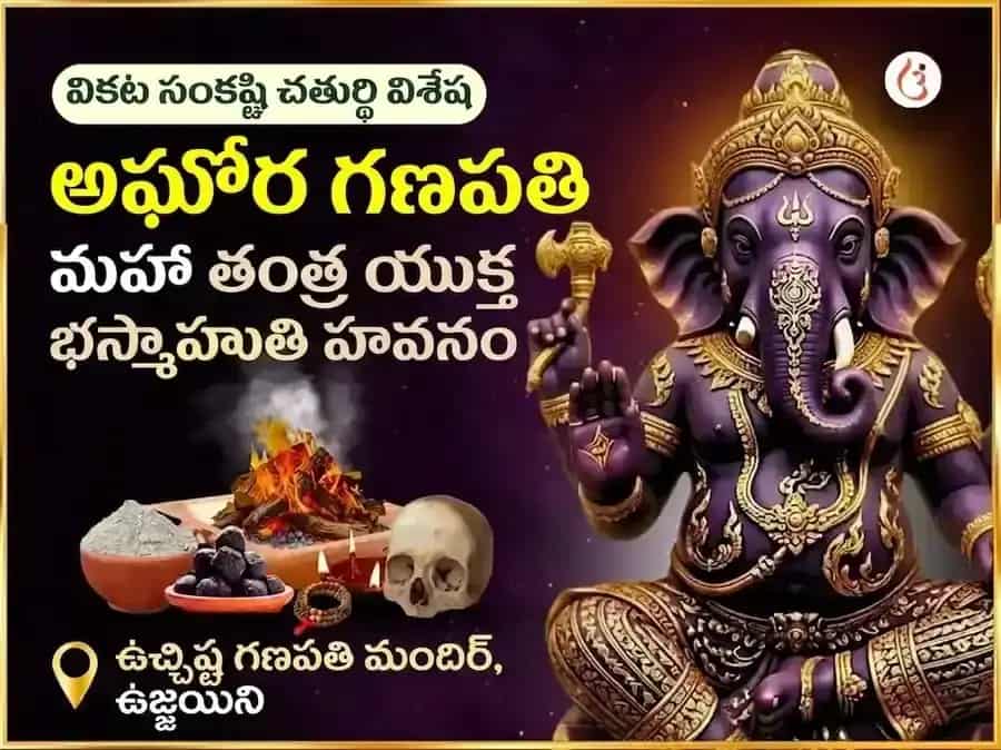వికట సంకష్ట చతుర్థి విశేష అఘోర గణపతి మహా తంత్రయుక్త భస్మ ఆహుతి హవనం puja image 1