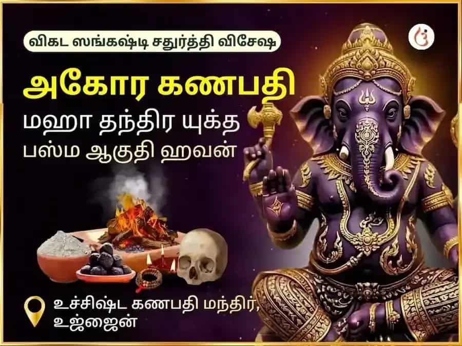 விகட ஸங்கஷ்டி சதுர்த்தி விசேஷ அகோர கணபதி மஹா தந்த்ரயுக்த பஸ்ம ஆஹுதி ஹவன் puja image 1
