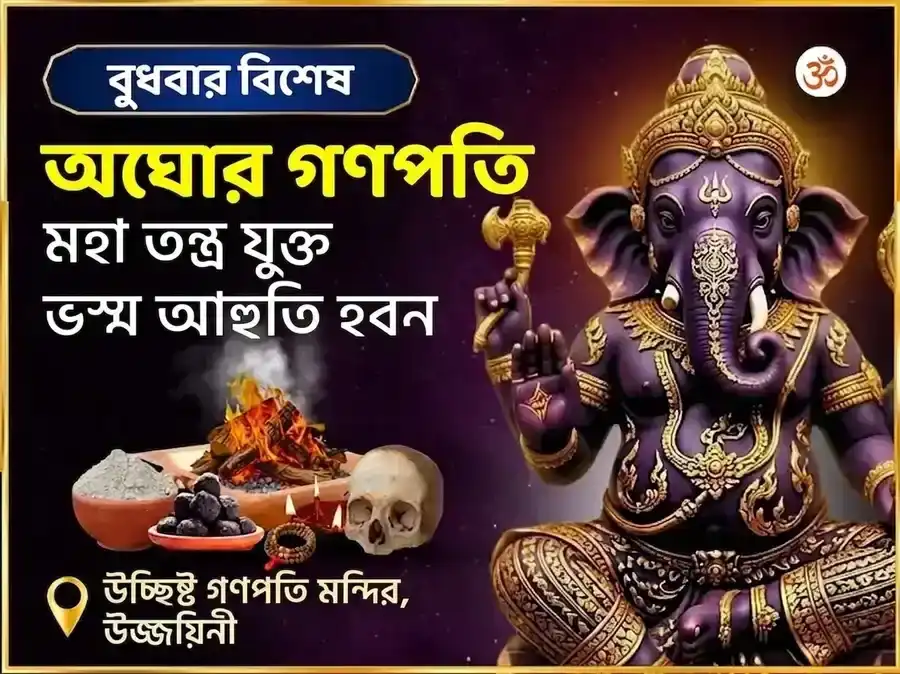 অঘোরী উচ্ছিষ্ট গণপতি মহা তন্ত্র যুক্ত ভস্ম আহুতি হবন puja image 1