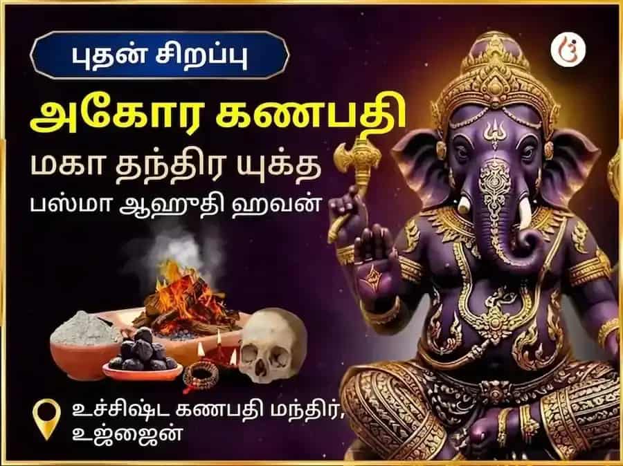 அகோரி உச்சிஷ்ட கணபதி மகா தந்திர யுக்த பஸ்ம ஆஹுதி ஹவன் puja image 1