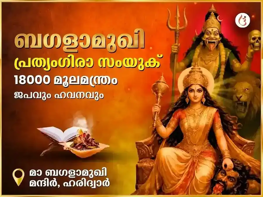 മാ ബഗളാമുഖി പ്രത്യംഗിര സംയുക്ത 18000 മൂലമന്ത്ര ജപവും നാരങ്ങാ മുളക് ഹവനവും puja image 1