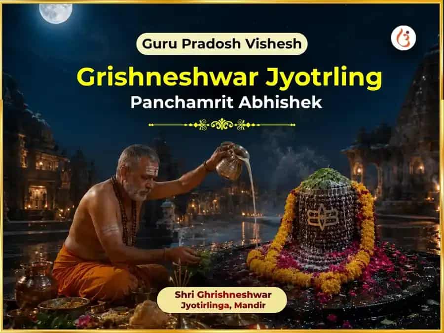 Guru Pradosh Vishesh Grishneshwar Jyotrling Panchamrit Abhishek puja image 1
