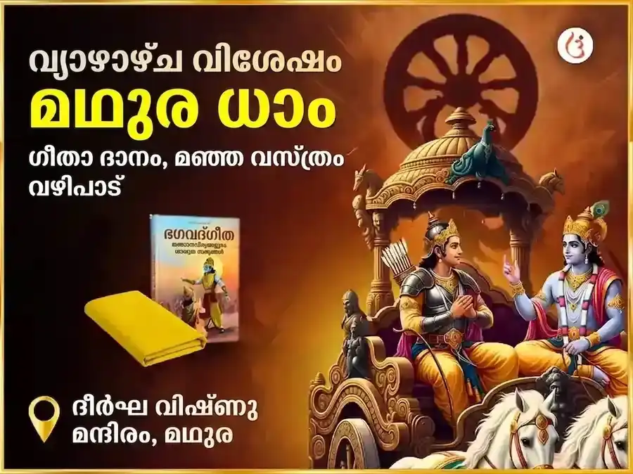 1008 വിഷ്ണു സർവ്വ ദോഷ നിവാരണ മന്ത്ര ജപം പീത വസ്ത്ര & കേള ദാനം puja image 1