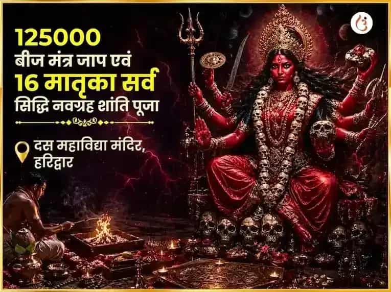 125000 बीज मंत्र जाप और 16 मातृका सर्व सिद्धि नवग्रह शांति पूजा puja image 1