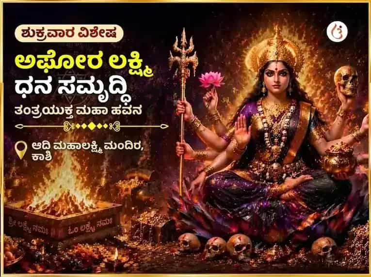 ಶುಕ್ರವಾರ ವಿಶೇಷ ಅಘೋರ ಲಕ್ಷ್ಮಿ ಧನ ಸಮೃದ್ಧಿ ತಂತ್ರಯುಕ್ತ ಮಹಾ ಹವನ puja image 1