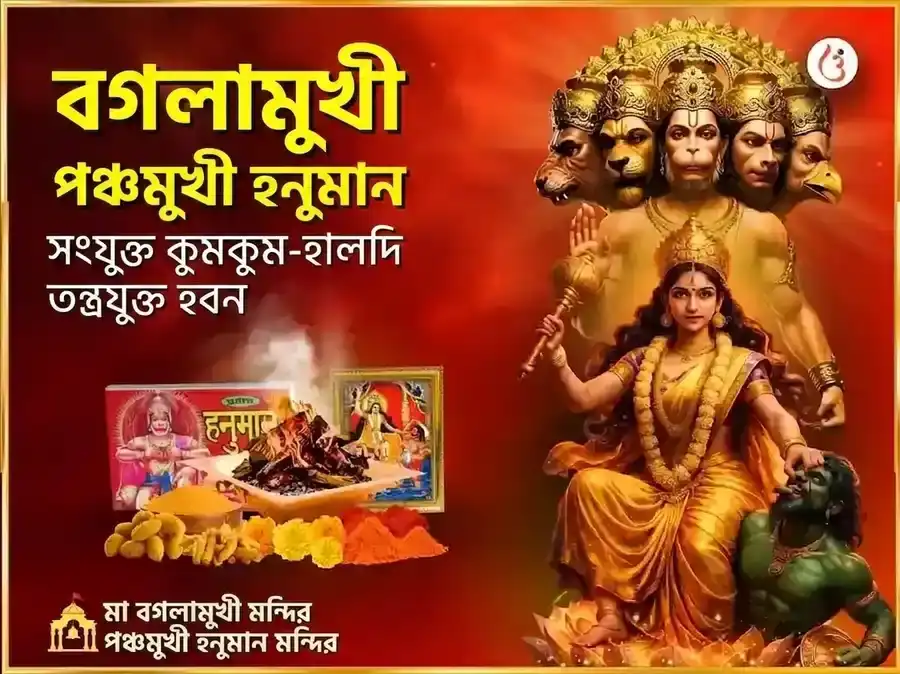 মা বগলামুখী পঞ্চমুখী হনুমান সংযুক্ত কুমকুম হলদি তন্ত্রযুক্ত মহা হবন puja image 1
