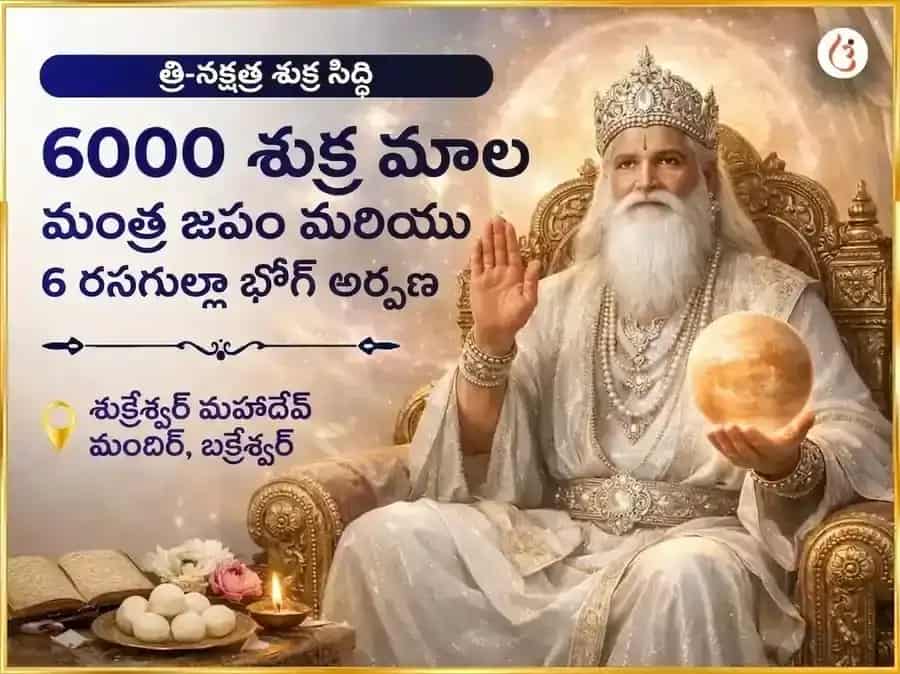 6000 శుక్ర మూల మంత్ర జపం త్రి-నక్షత్ర శుక్ర సిద్ధి అనుష్ఠాన్ & 6 రసగుల్లా భోగ్ అర్పణ్ puja image 1
