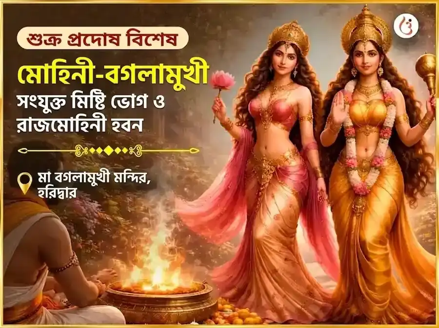 শুক্র প্রদোষ বিশেষ মোহিনী–বগলামুখী সংযুক্ত মিঠা ভোগ ও রাজমোহিনী हवन puja image 1