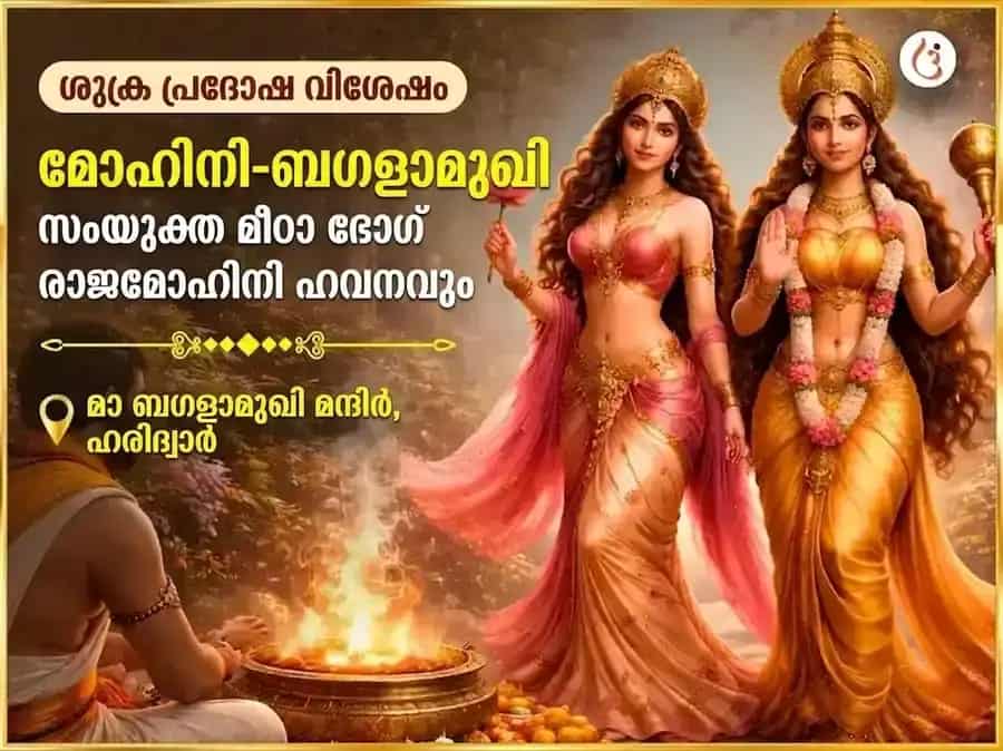 ശുക്ര പ്രദോഷ പ്രത്യേക മോഹിനി-ബഗളാമുഖി സംയുക്ത് മീഠാ ഭോഗ് & രാജ്മോഹിനി ഹവൻ puja image 1