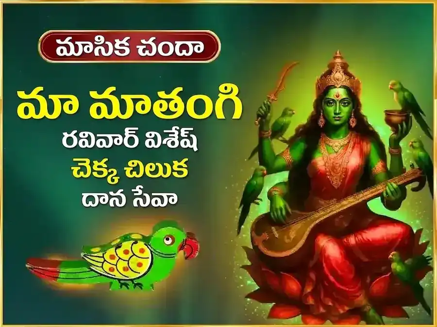 రవివార్ విశేష్ మా మాతంగి సాప్తాహిక్ చెక్క చిలుక దాన్ సేవ puja image 1