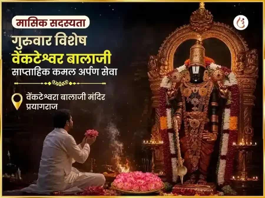 गुरुवार विशेष वेंकटेश्वर बालाजी साप्ताहिक कमल अर्पण सेवा puja image 1