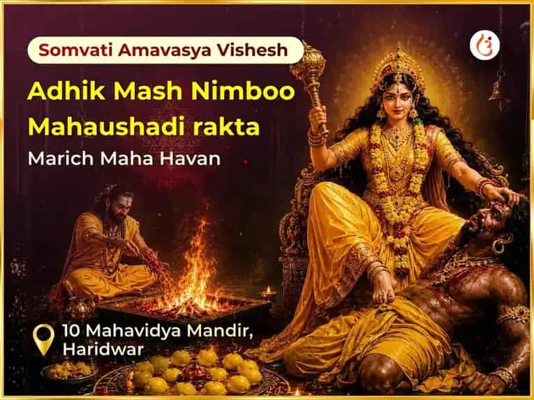 Adhik Mash Somvati Amawsya Vishesh Nimboo Mahaushadi Rakta Marich Maha Havan puja image 1