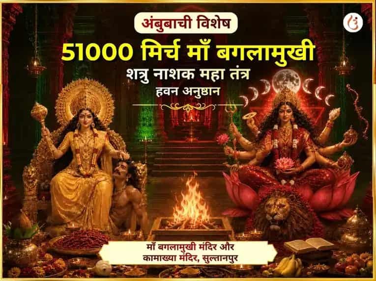 अंबुबाची विशेष 51000 मिर्ची मां बगलामुखी शत्रु नाशक महा तंत्र हवन puja image 1