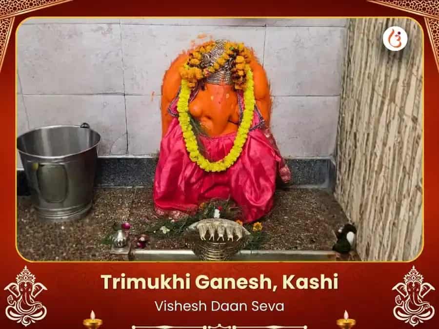 Tri Mukhi Ganesh Kashi Visesh Daan Seva puja image 1