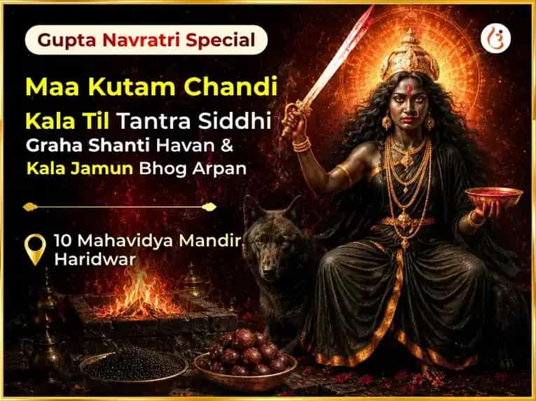 Gupta Navratri Special Maa Kutumb Chandi Kala Til Tantra Siddhi Graha Shanti Havan & Kala Jamun Bhog Arpan puja image 1