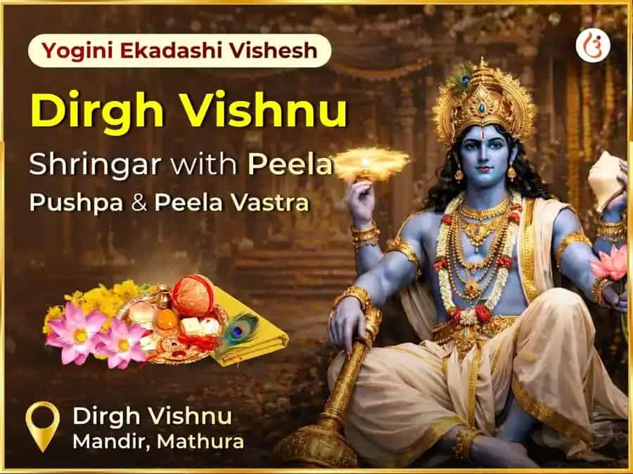 Yogini Ekadashi Vishesh Dirgh Vishnu Shringar With Peela Pushpa & Peela Vastra  puja image 1