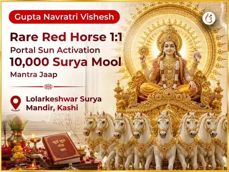 Gupta Navratri Vishesh Rare Red Horse 1:1 Portal Sun Activation 10,000 Surya Mool Mantra Jaap puja image 1
