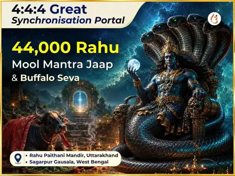 4:4:4 Great Synchronisation Portal Vishesh 44,000 Rahu Mool Mantra Jaap & Buffalo Seva puja image 1