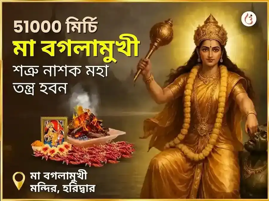 গুপ্ত নবরাত্রি বিশেষ 51000 मिरची মা বগলামুখী শত্রু নাশক মহা তন্ত্র হবন puja image 1