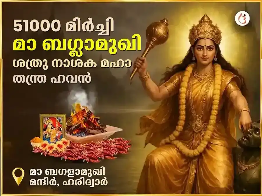 ഗുപ്ത നവരാത്രി വിശേഷ് 51000 മിർച്ചി മാ ബഗളാമുഖി ശത്രു നാശക് മഹാ തന്ത്ര ഹവൻ puja image 1