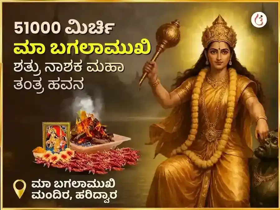 ಗುಪ್ತ ನವರಾತ್ರಿ ವಿಶೇಷ 51000 ಮಿರ್ಚಿ ಮಾ ಬಗಲಾಮುಖಿ ಶತ್ರು ನಾಶಕ ಮಹಾ ತಂತ್ರ ಹವನ puja image 1