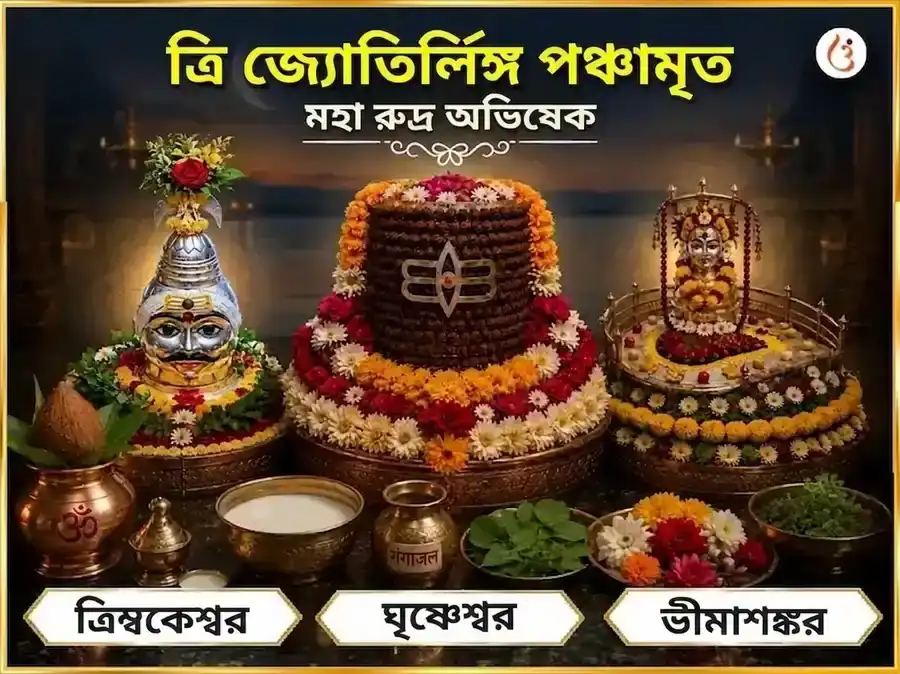 শ্রাবণ সোমবার বিশেষ ত্রি জ্যোতির্লিঙ্গ পঞ্চামৃত মহা রুদ্র অভিষেক পূজা puja image 1