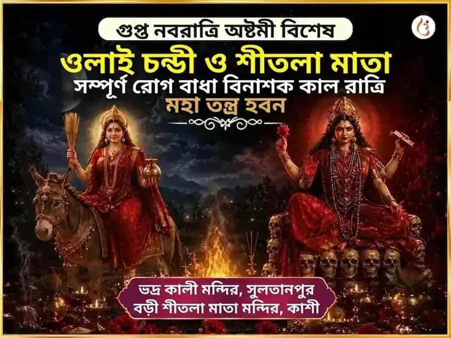 গুপ্ত নবরাত্রি মহা অষ্টমী বিশেষ ওলাই চণ্ডী ও শীতলা মাতা সম্পূর্ণ রোগ বাধা বিনাশক কাল রাত্রি মহা তন্ত্র हवन অনুষ্ঠান puja image 1