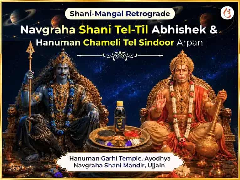 Shani-Mangal Retrograde Special Navgraha Shani Tel-Til Abhishek & Hanuman Chameli Tel Sindoor Arpan puja image 1