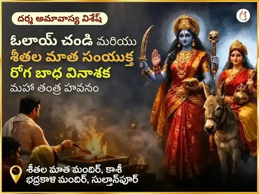 దర్శ అమావాస్య విశేష ఓలై చండి & శీతలా మాత సంపూర్ణ రోగ బాధ వినాశక కాళ రాత్రి మహా తంత్ర హవన అనుష్ఠానం puja image 1