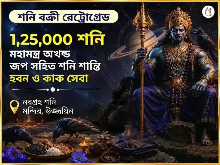 শনি বক্রী বিশেষ ১,২৫,০০০ শনি মহামন্ত্র অখণ্ড জপ সহিত শনি শান্তি हवन এবং কাক সেবা puja image 1