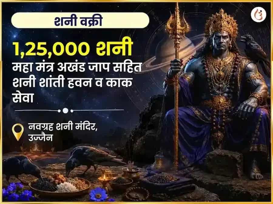 शनि वक्री विशेष 1,25,000 शनि महामंत्र अखंड जाप सहित शनि शांती हवन आणि काक सेवा puja image 1