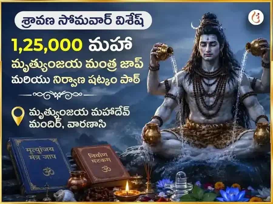 శ్రావణ సోమవార విశేష 1,25,000 మహా మృత్యుంజయ మంత్ర జపం మరియు నిర్వాణ షట్కం పారాయణం puja image 1