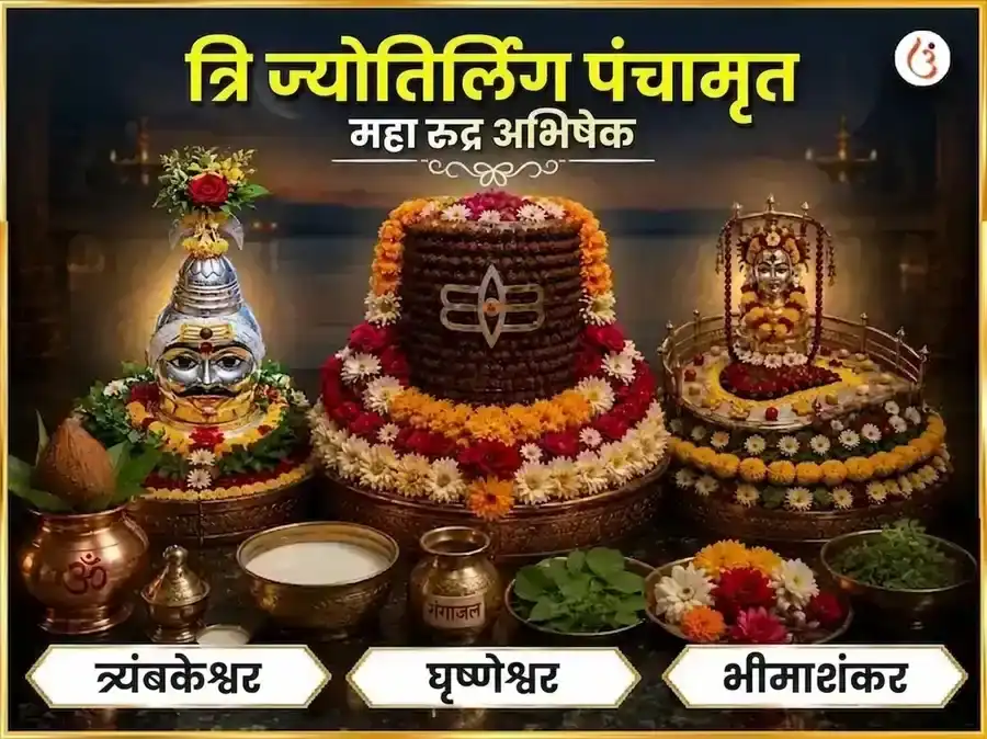 मासिक शिवरात्री विशेष त्रि ज्योतिर्लिंग पंचामृत महारुद्राभिषेक पूजा puja image 1